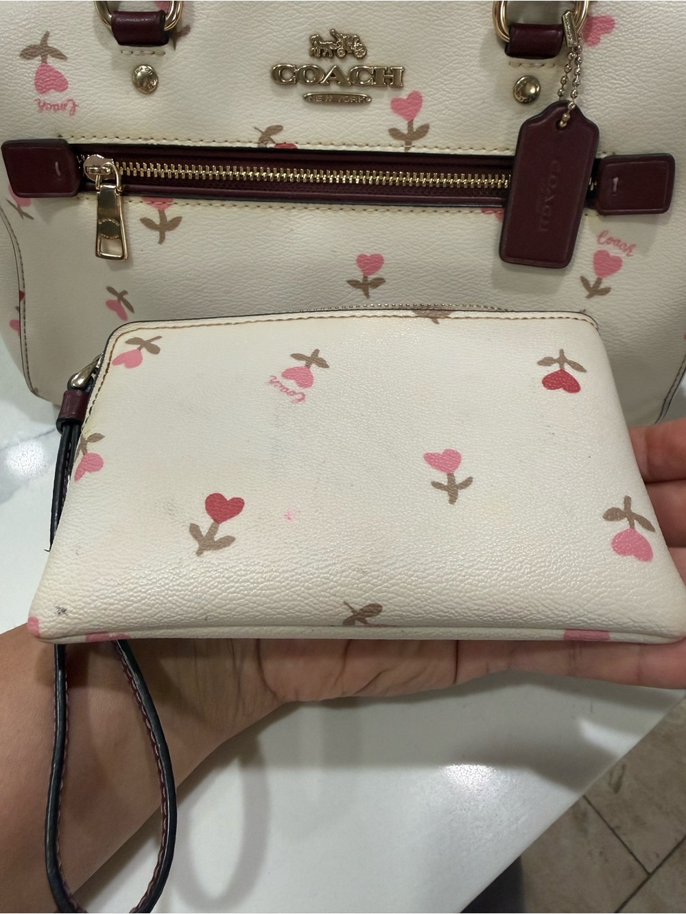 Coach Rowan Satchel with Matching Pouch - Picture 4 of 14